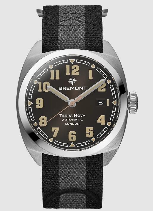 Best Bremont TERRA NOVA 40.5 DATE Black Dial fabric strap Replica Watch